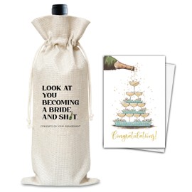 Engagement Wine Gifts Bag, Gifts For Wedding Engagement Marriage Honeymoon Bride Shower Reusable Wine Bag, Champagne Gifts Bag, Gifts For Newly Engaged Couples Bride Women Sister Friends-30
