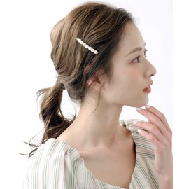 Vingtaine H7339 Freshwater Pearl Hair Pin, S, Simple, Elegant, Hair Arrangement, Second Party, Adult Cute, Gold