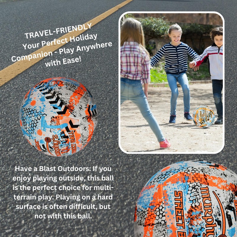 Murphy's Gaelic Street Trainer Footballs, Durable Vulcanised Rubber, Long Lasting