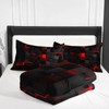 Nttopship Neon Red Black Comforter Set Full Geometric Kids Bedding