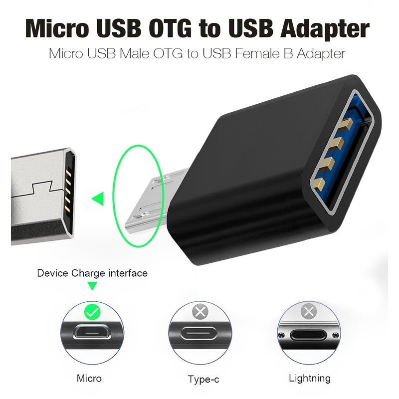 5 Plus 2 Pcs Micro USB OTG to USB Adapter