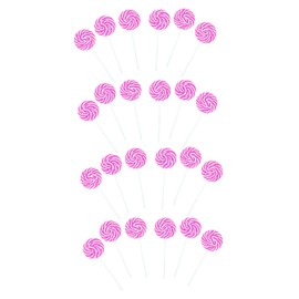 Hot Pink Swirl Lollipop Sucker - Bulk Individually Wrapped Pops - Candy Buffets, Graduation Parties, Anniversaries & Weddings (Set of 24)