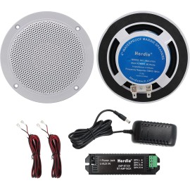 Herdio 4Inch 160W Marine Boat Car Ceiling Speaker Waterproof Bluetooth Speakers