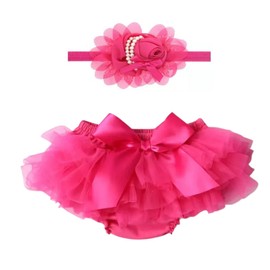 babygdesigns Baby Girl Hot Pink Tutu Soft and Fluffy - Baby Girl Tutu Skirt with Diaper Cover - Infant Tutu with 2 Headbands - Tutus for Girls
