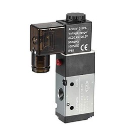sourcing map AC 24V 3 Way 2 Position 1/4" PT,Pneumatic Air Control NC Solenoid Valve,Internally Single Piloted Acting Type,3V210-08