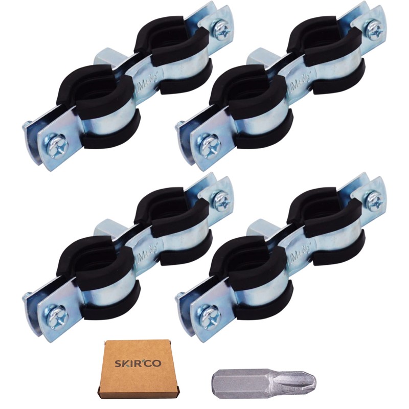 SKIR'CO Double Pipe Holders with Rubber Lining for 15-19 mm