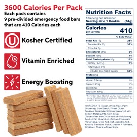 S.O.S. Rations Emergency 3600 Calorie Food Bar - 3 Day / 72 Hour Package with 5 Year Shelf Life- 5 Packs