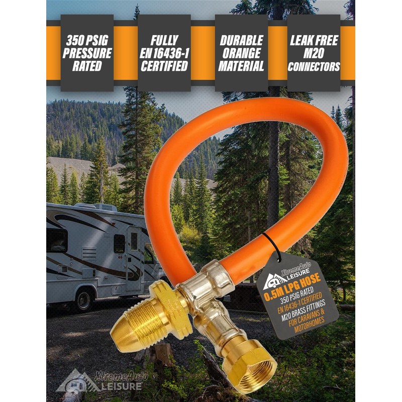 Xtremeauto 0.5M Orange LPG Pigtail Hose Pipe – High Pressure