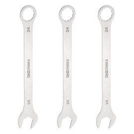 HARFINGTON 3pcs Thin Combination Wrench Metric 24mm Torx Ended Box 15 Degree Offset Open End Stainless Steel, Silver Tone