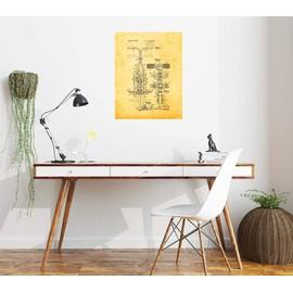 Pogo Stick Patent Print Golden Look (24" x 30") M11476