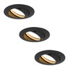 HCFEI LED Recessed Spotlight, Dimmable, Black, Swivelling, 5 W, Flat,