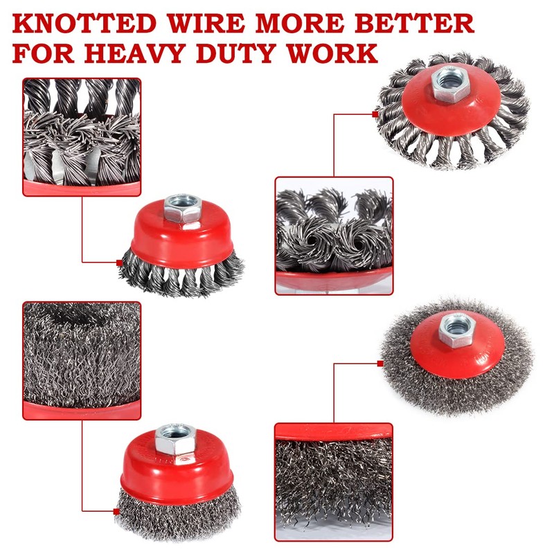 4 1/2" Angle Grinder Wire Wheel Set - 6 Packs,