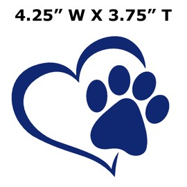 Heart Dog Paw Decorative Car Truck Window Sticker Decal Vinyl Die-Cut Badge Emblem Vacation Souvenir Travel Gear Pet Puppy Animal Love