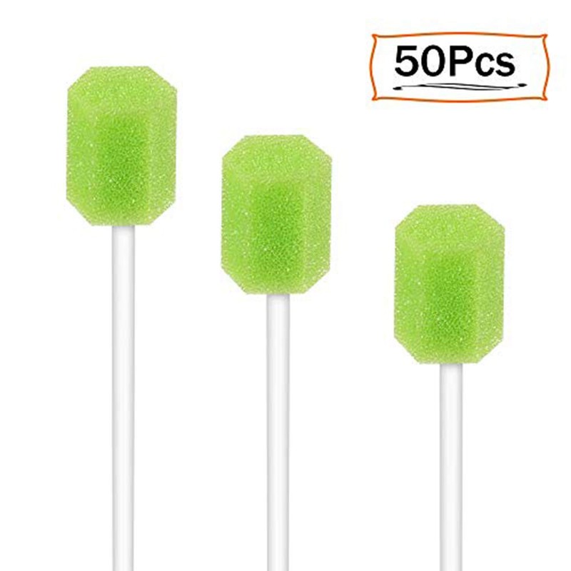 (50 PCS) Disposable Oral Swabs, Sterile Dental Sponge Swabsticks Unflavored