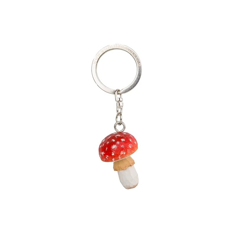 WILDLIFEGARDEN WG4708 Key Chain Toadstool - Hand Carved Wooden Key