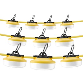 LED Construction String Lights 100FT, 10000 LM, 5000K Daylight LED String Work Lights, 100W Temporary Lighting for Job Site Outdoor Indoor, IP65 Waterproof Temporary Construction Lights, ETL Listed