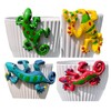 JARPSIRY 4Pcs Resin Climbing Gecko Flower Pot and Vase Hugger,