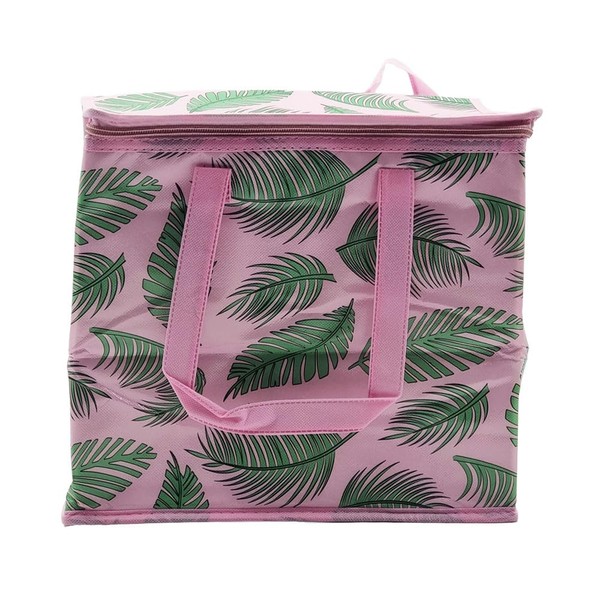schone Large Leaf Print Food Bag (Pink)