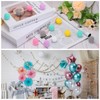 sourcing map 4Pcs Felt Ball Garland Light Blue Pom Pom