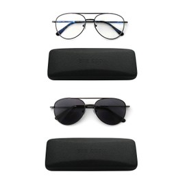 EYE ZOOM Aviator Style Blue Light Blocking Bifocal Reading Glasses and Anti UV400 Sunglasses Bifocal Reading Glasses (Gunmetal, +1.75)