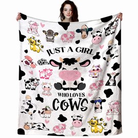 Cow Gifts - Manta de franela suave para los amantes de las vacas, adultos, mujeres y niñas, para ropa de cama, recámara, sala de estar, sofá, 60 x 50 pulgadas