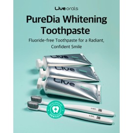 Live Orals Whitening Toothpaste 80g - Fluoride-Free Stain Removal, Strengthens Enamel, Natural Ingredients, Fresh Mint Flavor
