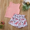 Toddler Baby Girl Outfits Letter Sleeveless T-Shirt Tank Top Floral