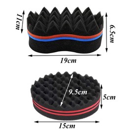 Zasvec Twist Sponge 2 Pieces Hair Brush Sponge Curl Sponge Double-Sided Magic Curl Sponge Hair Sponge with Metal Comb and Curler Gloves for Afro Coil Hair