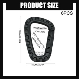 Small Plastic Carabiner Clip - Locking Carabiner with D-Shape Design, 45kg Load Capacity, Lightweight & Durable for Camping, Hiking, Backpack Clips, Keychain Holder (6Pcs Set)