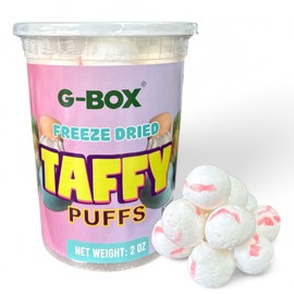 G-BOX Freeze Dried Taffy| Freeze Dried Candy Salt Water Taffy | TikTok Trend Items, Crunchy, Featuring Old School Candy Vibes, Perfect for Fans of vintage and retro Candies (Peppermint)