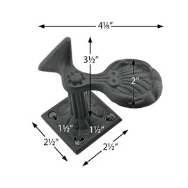 Renovators Supply Manufacturing Black Shutter Dogs 5.25 in. Seashell Shaped Wrought Iron Shutter Dogs with Mounting Hardware Pack of 6