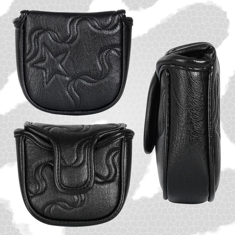 Golf Mallet Square Putter Cover Magnetic Heel-Shaft Headcovers Star Pattern