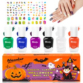 Aieenjor Quick Dry Kids Nail Polish, Non-Toxic Toddler Nail Polish, Water-Based Peelable Fingernail Polish for Kid, 6 Color Kids Safe Polish for Toddlers 3-5