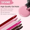 SXVME Uñas postizas francesas rojas y negras, cortas, ovaladas y