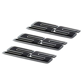 Aimoll 3pcs SS Emblems ABS Sticker 3D Logo Replacement for Impala Cobalt Camaro 2010 2011 2012 2013 2014 2015 2016 2017 (Chrome/Black)