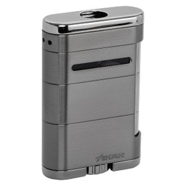 XIKAR Allume Triple Jet Tabletop Lighter, Engineered for Performance, Crisp Side Squeeze Ignition, Gunmetal