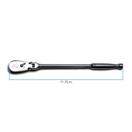 Capri Tools 3/8-Inch Drive Low Profile Flex-Head Ratchet, True 72-Tooth, 5-Degree Swing Arc, 180-Degree Flex-Head (CP12300FX)