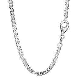 NKlaus Necklace Curb Chain Diamond-Coated 925 Silver (38 cm - 80 cm) Width: 2.3 mm Necklace 6925, Sterling Silver