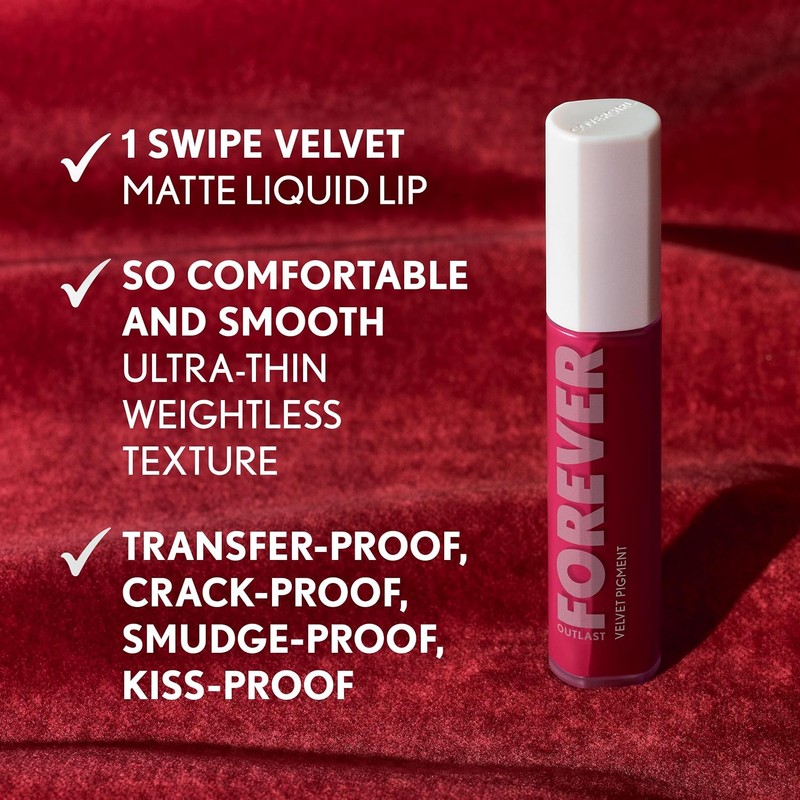 COVERGIRL Outlast Forever Velvet, Labial Líquido, 100 Roseland, 9ml