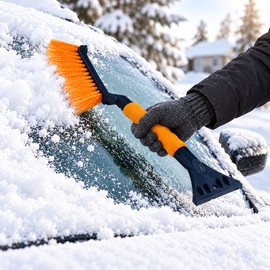 2-in-1 Car Snow Brush & Ice Scraper – 44cm Windshield Snow Cleaner with Foam Grip for Cars & SUVs