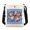 PWHAOO Football Fan Gift Coquette Football Crossbody Bag Blue Coquette