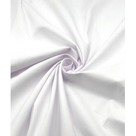 EOVEA - Cotton Polyester Fabric by The Yard – 60" Wide Broadcloth Fabric, Soft, Lightweight & Breathable Material for Lining, Curtains, Bedding, Skirts, Sewing Projects (White, 1 Yard)