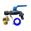 Double/SingleOutlet Ultra Tough Nylon Garden Tap+Brass 15mm Wallplate+PTFE Tape (Single
