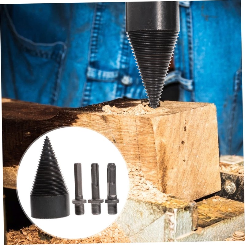 COHEALI 1Set Wood Drill Bit Firewood Splitter with Handles Heavy