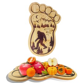 Haigoo Bigfoot Large Bamboo Cutting Board, Sasquatch Camper Wooden Cutting Board Gifts for Women, Unique kitchen essentials Gift for Camping, Bigfoot Home Decor, Holiday Christmas Gifts