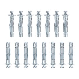 DTGN M5x52mm Hollow Wall Anchors - 15 Pack - Good for Hollow Wall Plaster Walls - Carbon Steel Hollow Drywall Anchors Screws, Silver