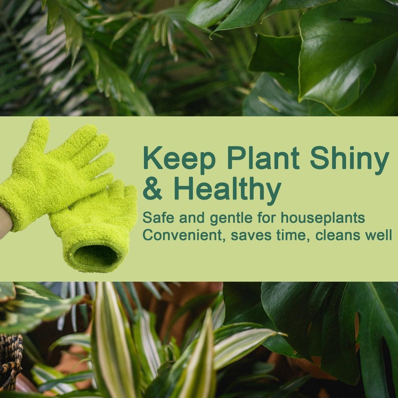HejVulkan Plant Cleaning Gloves - Gentle & Soft Dusting Gloves
