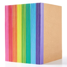 32 Pack Composition Notebooks Bulk, Feela Kraft Cover Lined Blank College Ruled Composition Travel Journals with Rainbow Spines For Women Students Business, 60 Pages, 8.3”x 5.5”, A5, 8 Colors