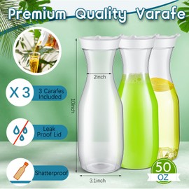 Mumufy 73 Pcs Mimosa Bar Supplies 50 oz Plastic Water Carafe with Lids Juice Plastic Champagne Flutes Plastic Mimosa Glasses with Wooden Chalkboard Tags Stickers Straws for Milk Wine (Gold)