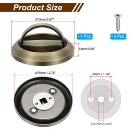 PATIKIL Recessed Sliding Door Pulls Handles 304 Stainless Steel Round Hidden Closet Finger Flush Knob with Screws for Door Drawer Wardrobe, Green Bronze